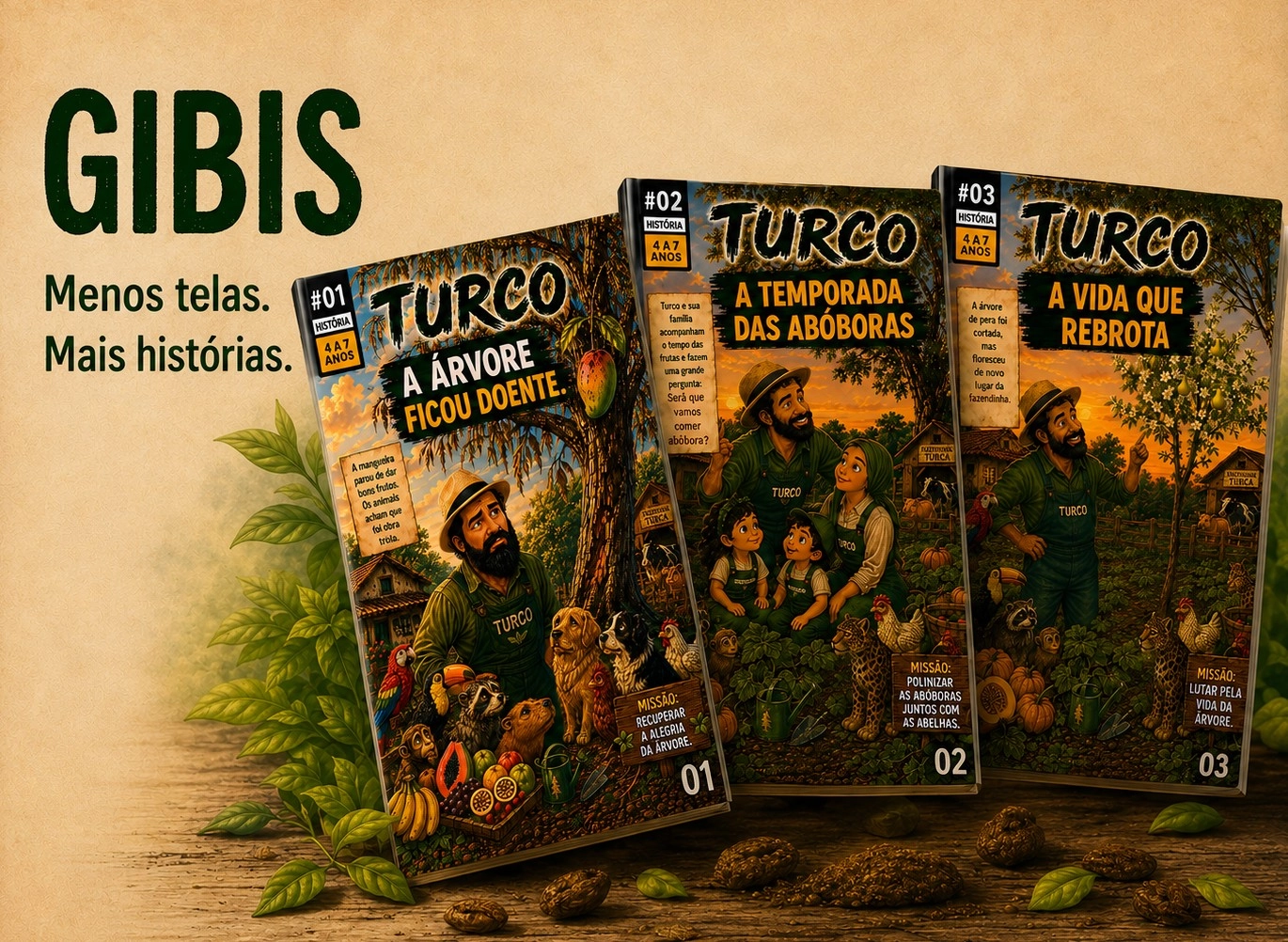 Gibi Turco infantil para crianças de 2 a 12 anos