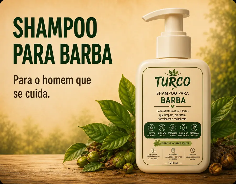 Shampoo para barba com ativos naturais Fazendinha Turca